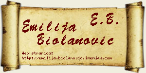 Emilija Biolanović vizit kartica